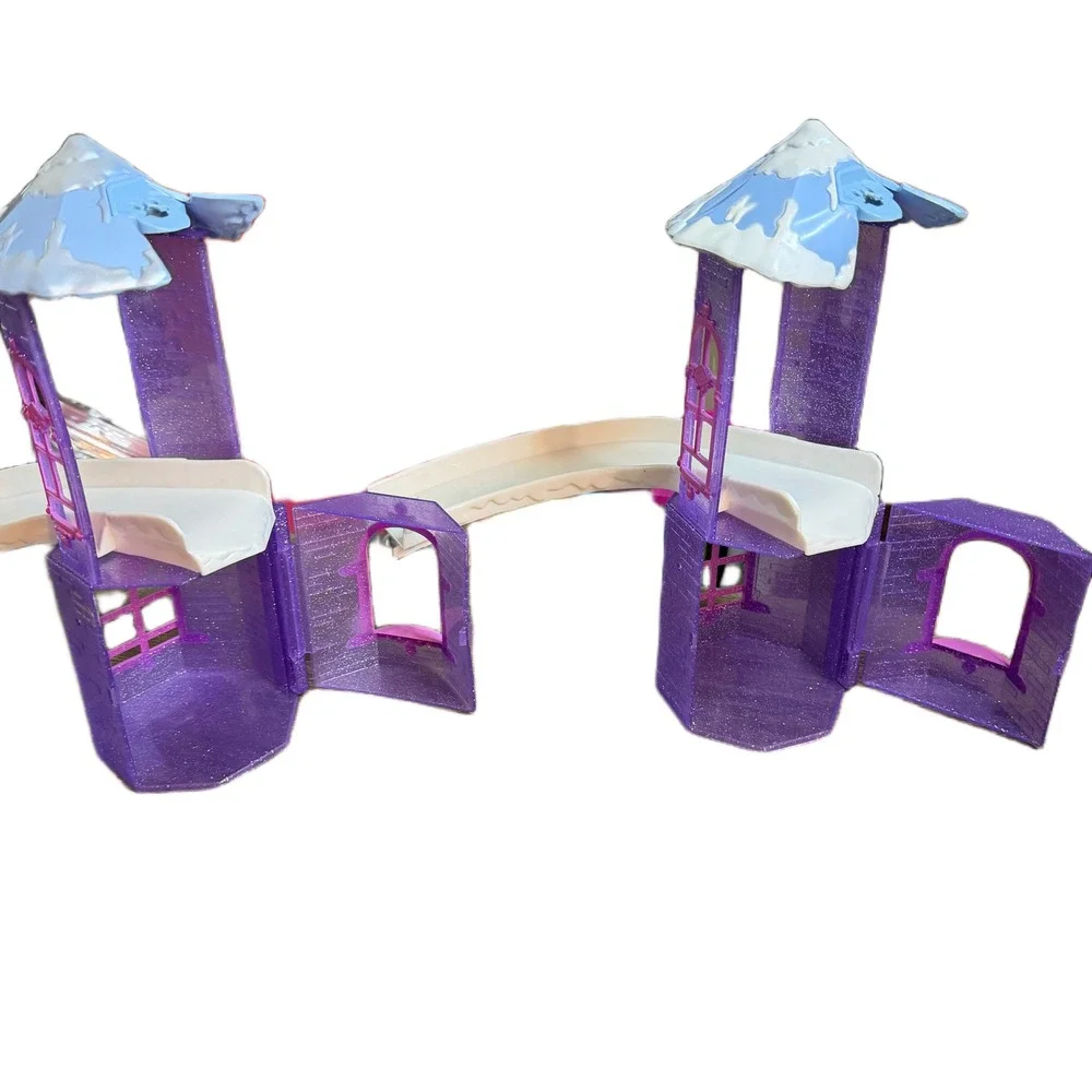 Polly Pocket Snow Cool Hotel Glitter Purple Winter Castle Playset Retro Toy